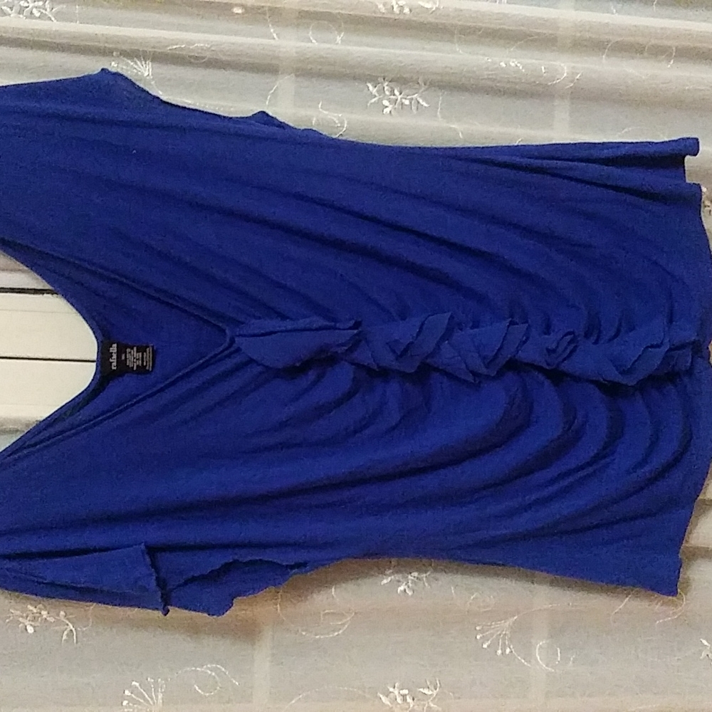 Rafaella ruffle front v-neck blouse
